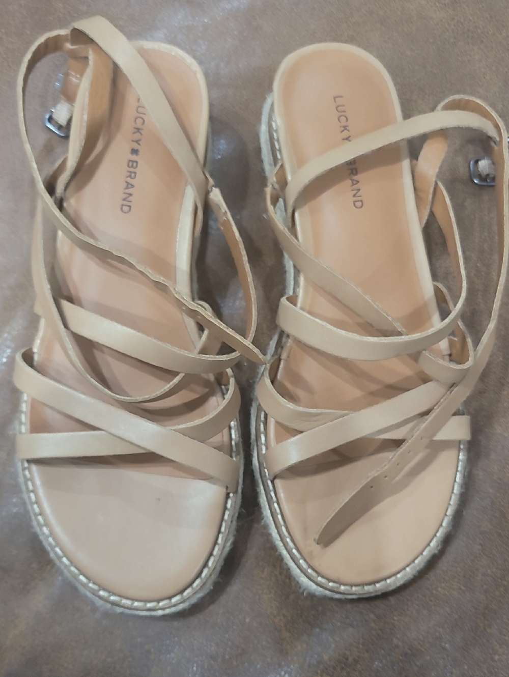 Lucky Brand Neutral Tan Strappy Women's Sandals